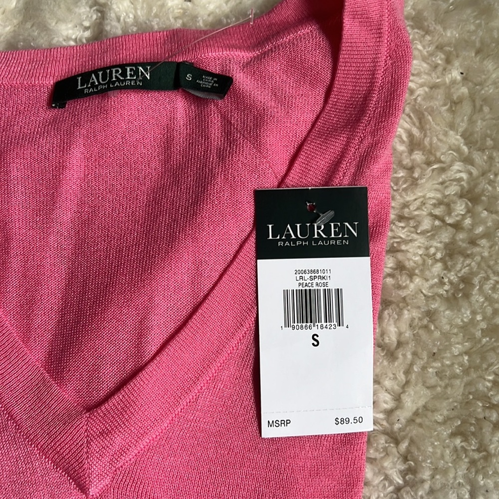 NWT - Lauren Ralph Lauren Rose Pink Long Sleeve Light Sweater